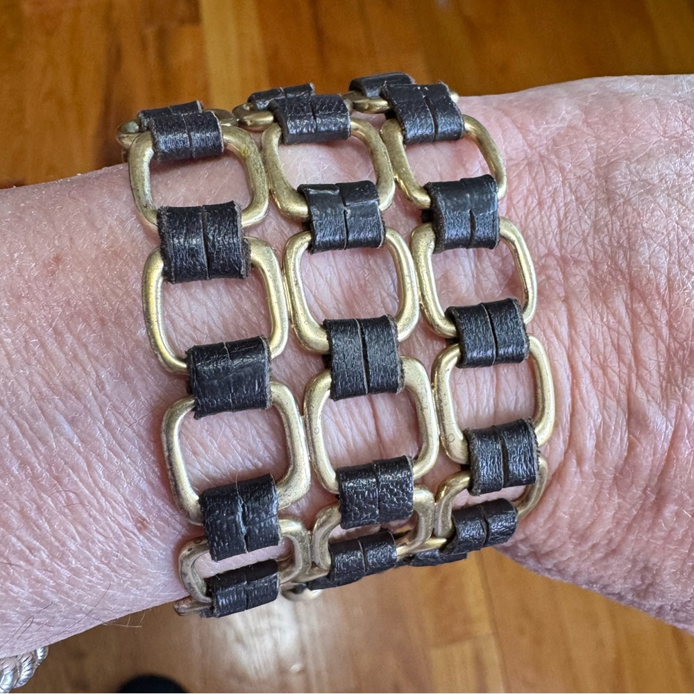Fossil Leather Wide Bracelet
